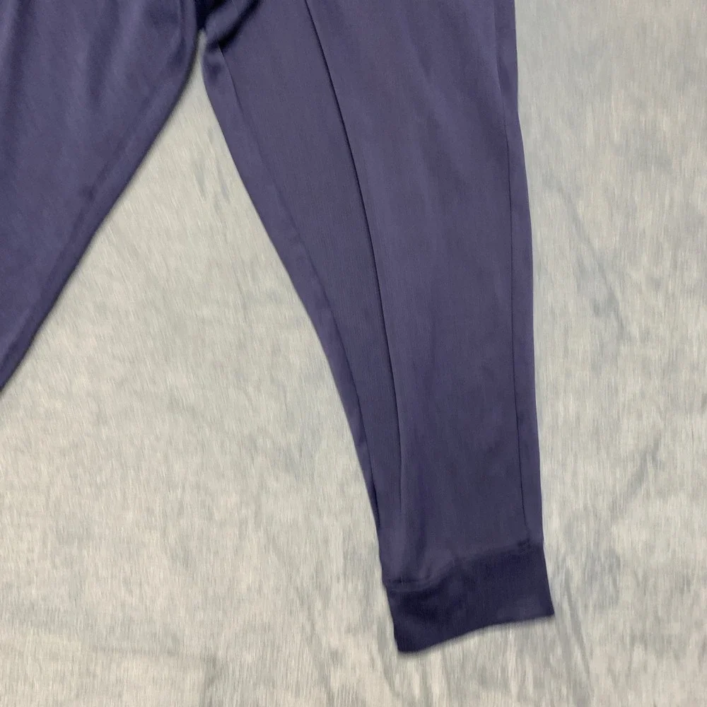 Eddie Bauer Ankle Jogger Pants Mens L Navy Tapered Leg Drawstring Zip Pockets